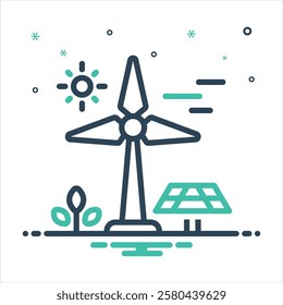 Vector colorful mix icon for renewable energy