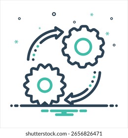 Icono colorido de la mezcla del Vector para el engranaje del reemplazo
