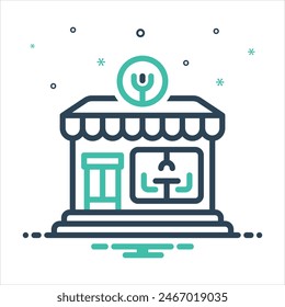 Vector colorful mix icon for restaurant