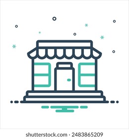 Vector colorful mix icon for restaurant