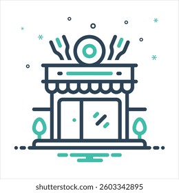 Vector colorful mix icon for restaurant