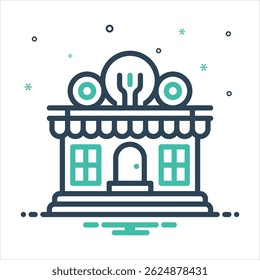 Vector colorful mix icon for restaurant