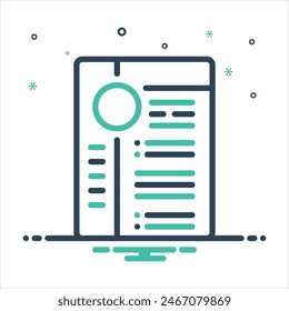 Vector colorful mix icon for resume