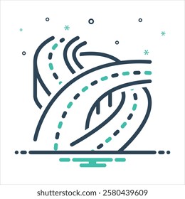 Vector colorful mix icon for roads