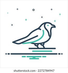 Vector colorful mix icon for robin