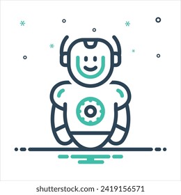 Icono de mezcla de colores vectoriales para la robótica