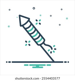 Vector colorful mix icon for rocket