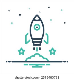 Vector colorful mix icon for rocketillustration