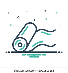 Vector colorful mix icon for rolled