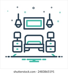 Vector colorful mix icon for room