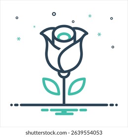 Vector colorful mix icon for rose