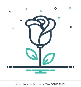 Vector colorful mix icon for rose