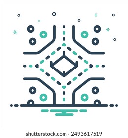 Vector colorful mix icon for roundabout