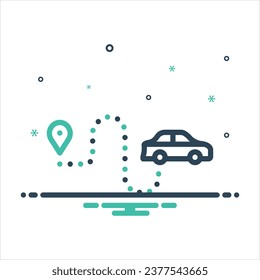 Vector colorful mix icon for route