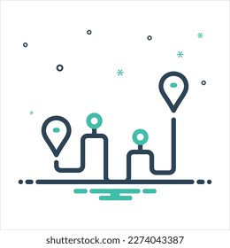Vector colorful mix icon for routing