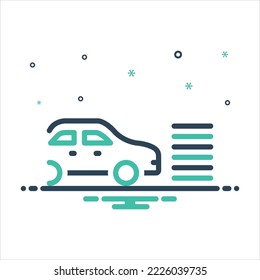 Vector colorful mix icon for ruled