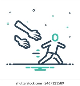 Vector colorful mix icon for run away