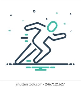 Vector colorful mix icon for run