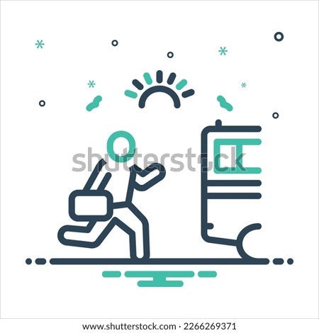 Vector colorful mix icon for run