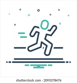 Vector colorful mix icon for runner