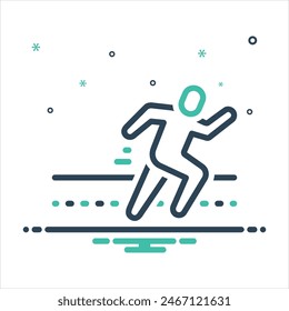 Vector colorful mix icon for runner