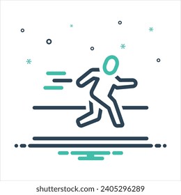 Vector colorful mix icon for running