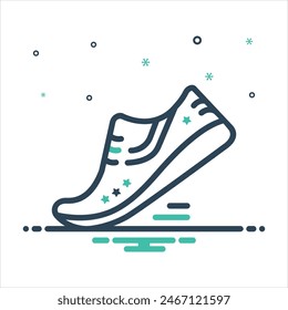 Vector colorful mix icon for running shoes