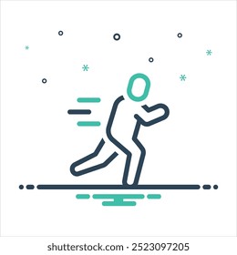 Vector colorful mix icon for running
