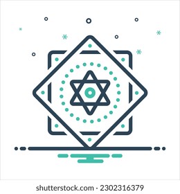 Vector colorful mix icon for sacred