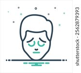 Vector colorful mix icon for sad