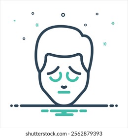 Vector colorful mix icon for sad
