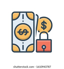 Vector colorful mix icon for safe money