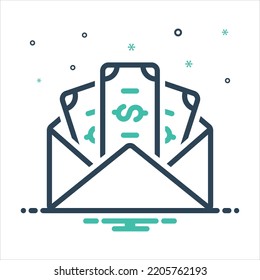 Vector colorful mix icon for salaries