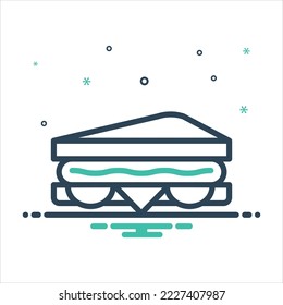 Vector colorful mix icon for sandwich