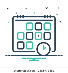 Vector colorful mix icon for schedule
