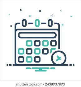 Vector colorful mix icon for schedule