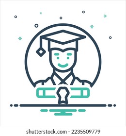 Vector colorful mix icon for scholars