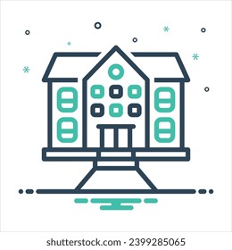 Vector colorful mix icon for school