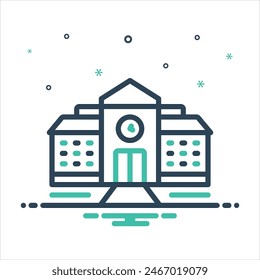 Vector colorful mix icon for school