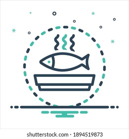 Vector colorful mix icon for seafood