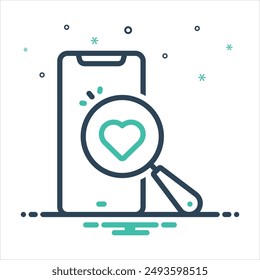 Vector colorful mix icon for search love