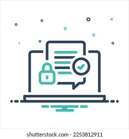 Vector colorful mix icon for secured