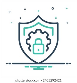 Vector colorful mix icon for security