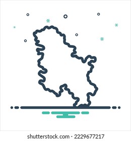 Vector colorful mix icon for serbia