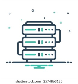 Vector colorful mix icon for server