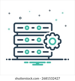 Vector colorful mix icon for server