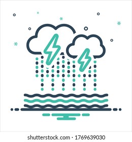 Vector colorful mix icon for severe