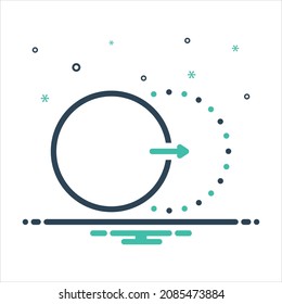 Vector colorful mix icon for shadow of circle