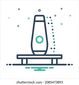 Vector colorful mix icon for shadow of bottle