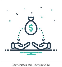 Icono de mezcla de colores vectoriales para beneficio de acciones
